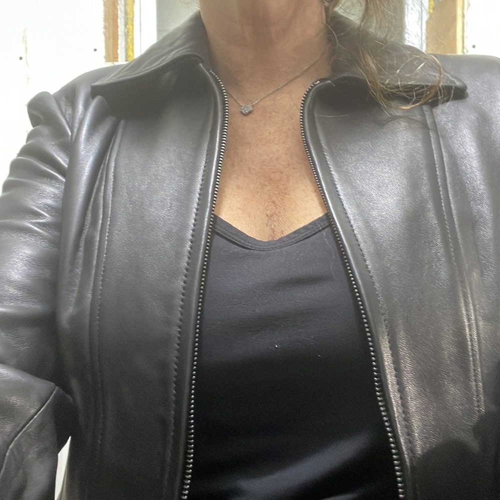BLACK LEATHER JACKET NWT by Liz Claiborne - Picture 4 of 8